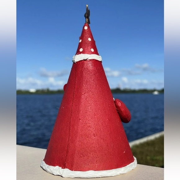 Midwest Of Cannon Falls Cone Shape Paper Mache Folk Art Santa Shelf Sitter 12” - Picture 4 of 4
